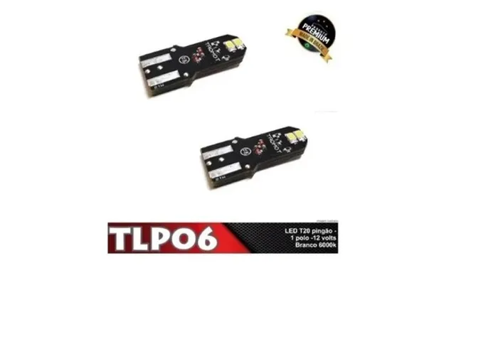 Par Lampada Branca LED Pingo T20 1 Polo 6000K 12V 