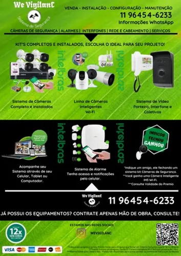 Promoção instalação sistema de câmeras de segurança, temos tbm kits completos e instalados