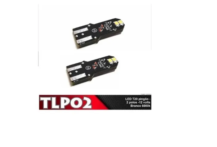 Par Lampada Branca LED Pingo T20 2 Polos 6000k 12V 