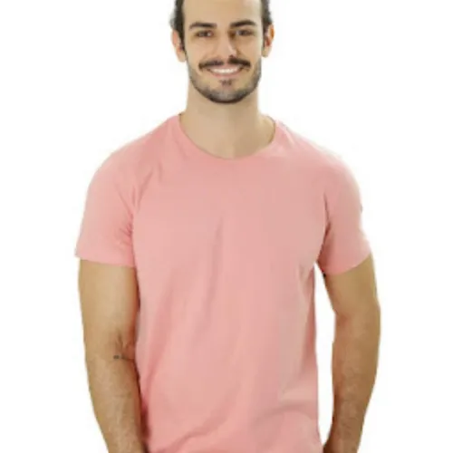 Camiseta Masculina Lisa Básica Rosa Queimado 100% algodão