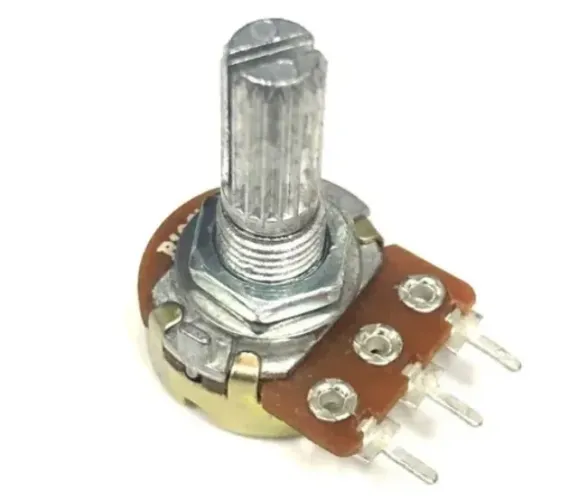 Potenciômetro 100k Linear Eixo Estriado 15 Mm Wh148 B100k  KIT 2 Unidades   COD-CP586 