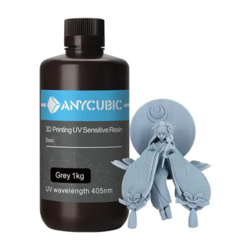 Resina Uv 405nm Anycubic - Impressoras 3d - Cor Cinza Básica (1 Kg)