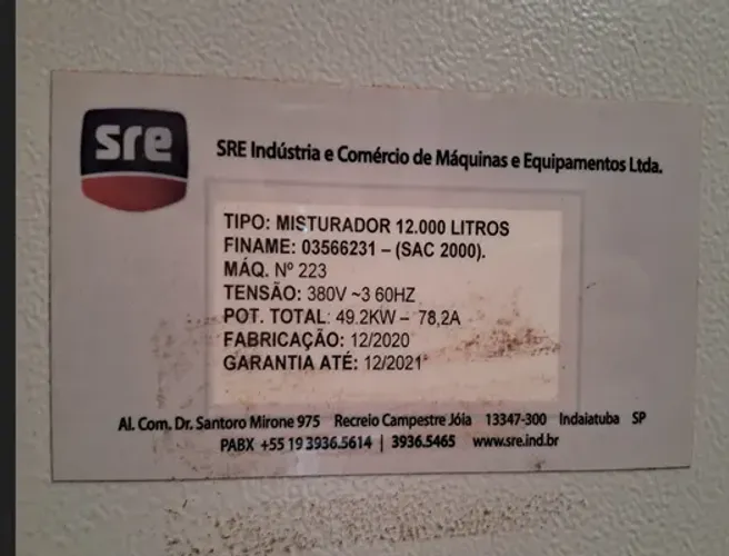 Secador Misturador SM 12.000 - Excelente Estado por R$ 30.000,00!