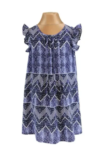 vestido viscose estampado azul oshkosh
