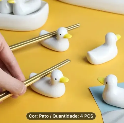 conjunto de apoio para hashi em cerâmica pato