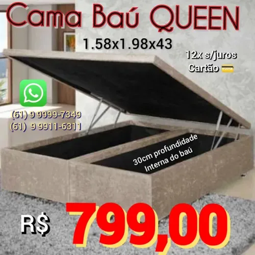 Cama baú box baú QUEEN só 799,00 - Direto de Fábrica !!!
