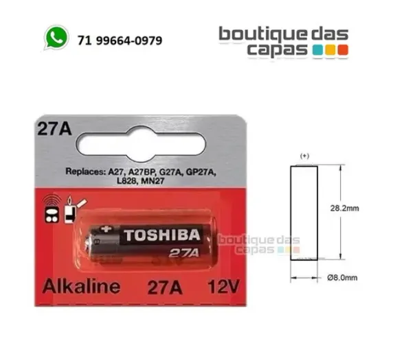 pilha bateria para portão casa residencia Mn27 A27 12v Toshiba ( 27a ) 1 pilha alcalina