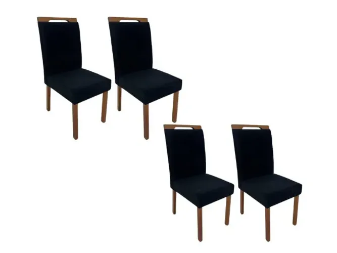 Cadeiras Las Vegas 4 unidades - Cinamomo/Preto Até 12x - Frete Grátis 