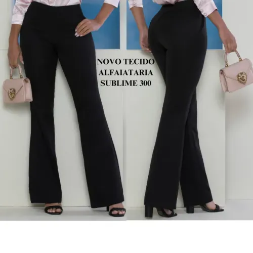 Calça Social Feminina Flare Preta para Uniforme