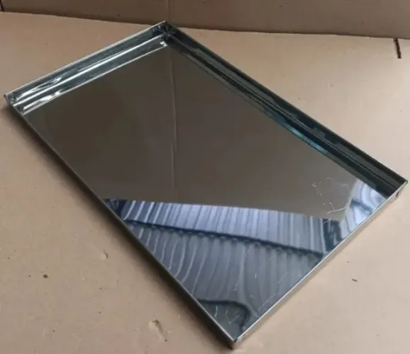 Bandeja em Aço Inox 40x25x2cm Para Estufas Freezer Expositores Padaria Açougue Salgados