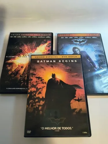 TRILOGIA BATMAN BEGINS E CAVALEIRO DAS TREVAS 3 DVDS DUPLOS