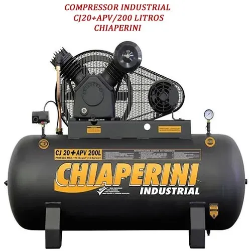 Compressor Novo CJ 20/200 Trifásico Alta Pressão Industrial - 20+ Apv 20/200l Chiaperini
