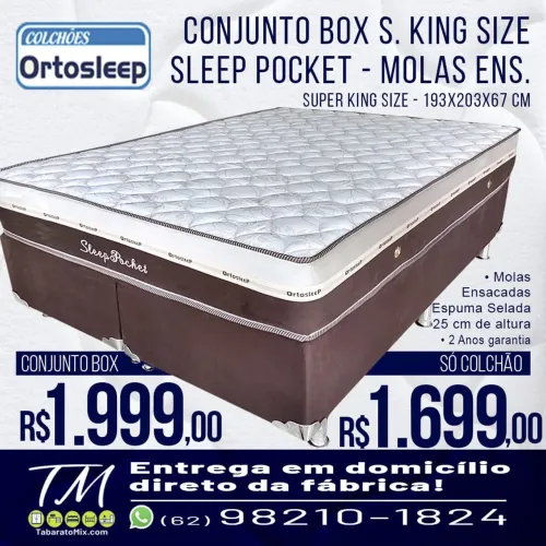 Conjunto Box King Size Sleep Pocket Ortosleep