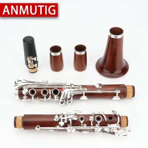 Clarinete Anmutig H55 Semi Profissional em Jacarandá 17/18 chaves Prata