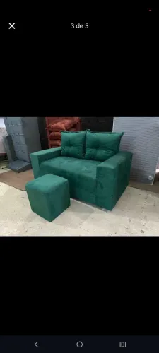 SOFÁ 2 LUGARES COM PUFF 