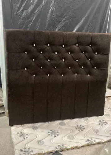 Cabeceira de Cama Casal em Suede Marrom