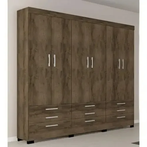 Guarda roupa Casal 6 Portas 9 Gavetas Novo