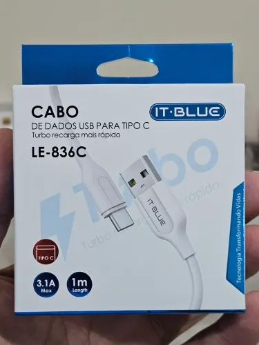 Cabo USB Tipo C IT-BLUE LE-836C - Carregamento Turbo