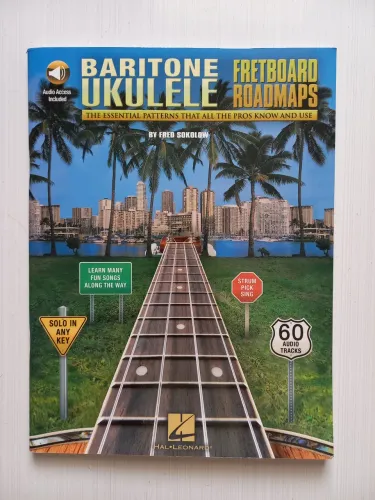 Método Ukulele Baritono - Baritone Ukulele Fretboard Roadmaps - Fred Sokolow