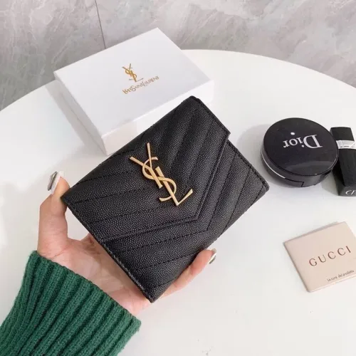 Carteira YSL Original Preta Caviar Original 