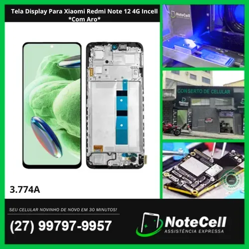 Tela Display Para Xiaomi Redmi Note 12 4G Incell *Com Aro*- Instalação Expressa Em 30 Min!