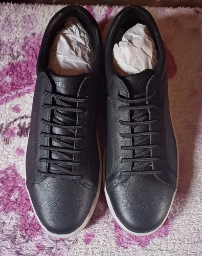 Tênis casual masculino Freeway Cooper03 couro preto. | Original | Novo (Nunca usado).