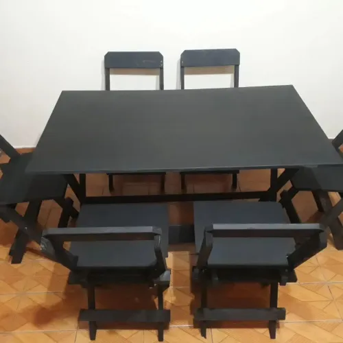 Mesas dobráveis 120 x 70cm com 4 ou 6 cadeiras, direto do fabricante