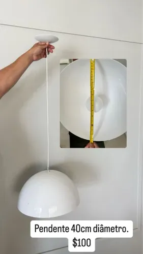 Pendente 40cm de diâmetro - Iluminação elegante