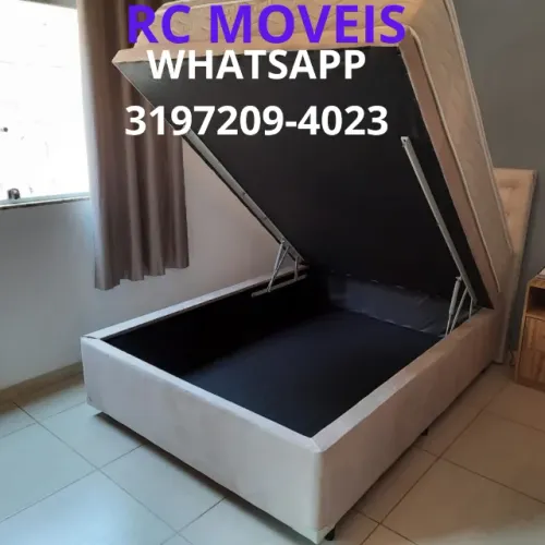 Cama Box Baú Casal Inteiriço 1.38x1.88 - Espaço e Praticidade com Qualidade RC Móveis