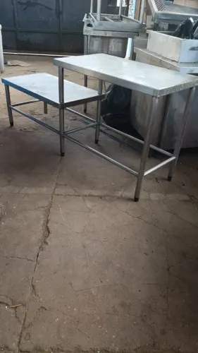 bancada aço inox 2 planos