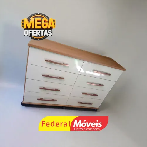 Cômoda com Rodinhas 8 Gavetas Mega Promoção - Vários modelos 