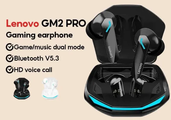 Fone de Ouvido Lenovo GM2 PRO - Bluetooth 5.3 - Gamer -Novo