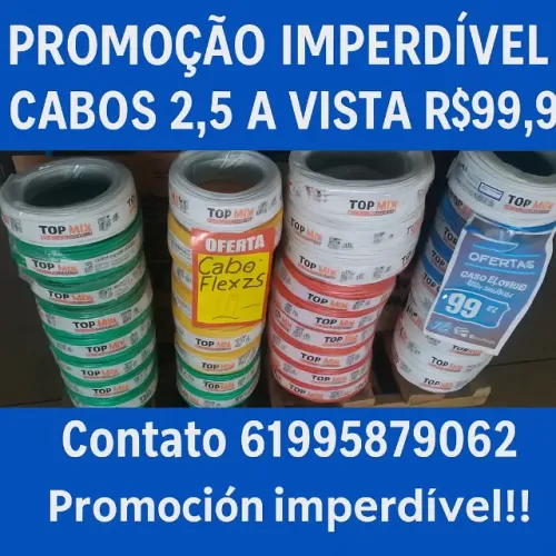Promoção de Cabos de energia - Cabo flexível 2.5 a vista R$99,90