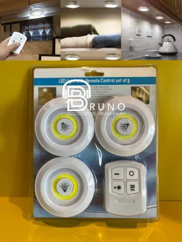 Kit de 3 Lâmpadas LED com Controle Remoto - Iluminação Prática e Econômica