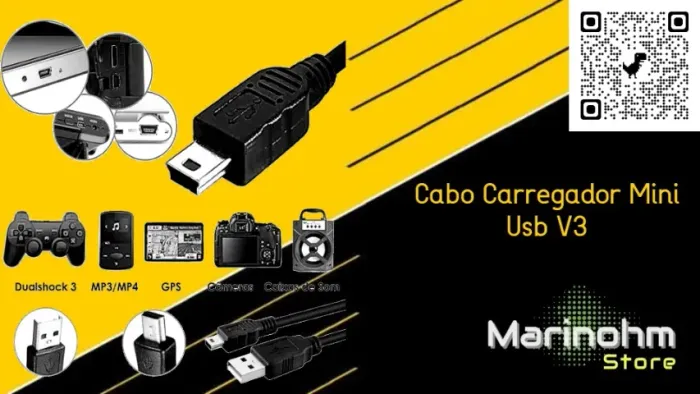  Cabo Carregador PS3 Usb V3 1,5m com filtro