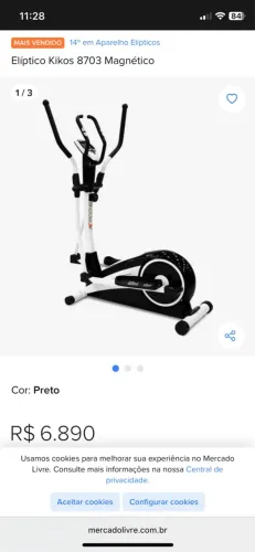 Elíptico Kikos 8703 Magnético - Preto