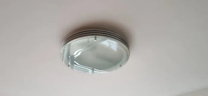 Luminária fixa em alumínio escovado e vidro temperado 53 cm