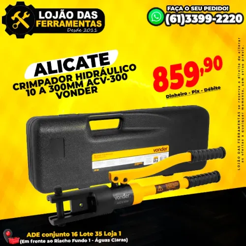 Alicate Crimpador Hidráulico 10 a 300mm Acv-300 Vonder