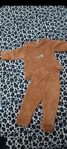 2 conjunto de bebê de inverno em tecido peluciado