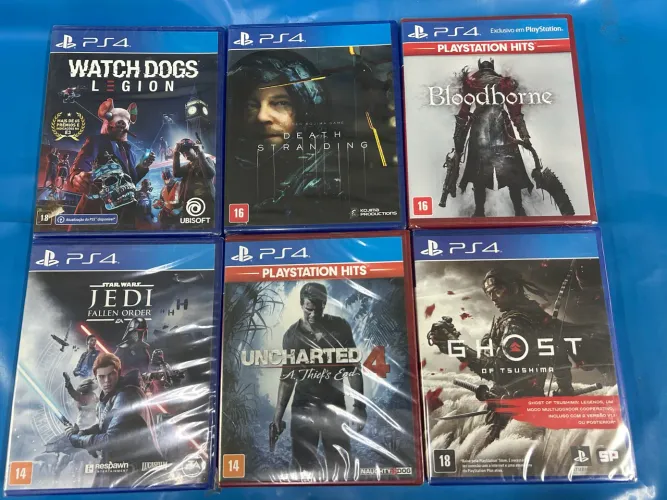 Lote com 6 jogos de ps4 LACRADOS