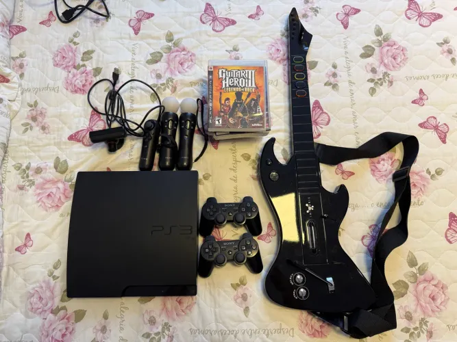 Play Station 3 PS3 + Guitarra + Kit PS Move