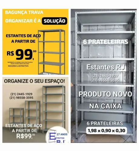 Estantes Metálicas a partir de R$99,00