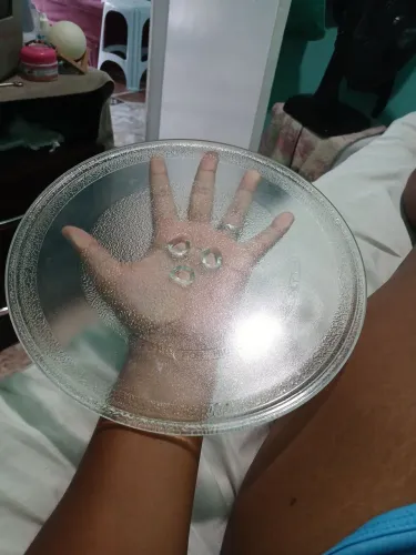 Prato de micro-ondas Y223 em vidro - tamanho médio