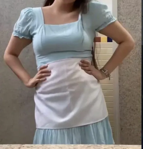 Vestido linho azul