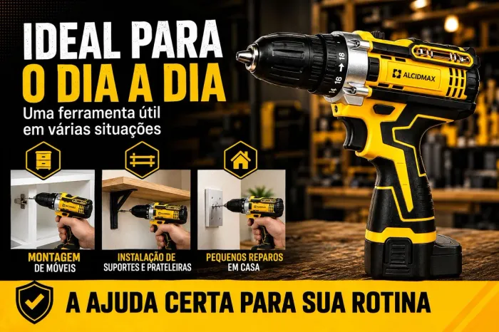 Kit Parafusadeira/furadeira sem fio 21V ALCIDMAX