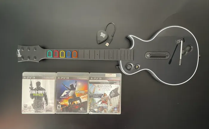 Kit PS3 + Guitarra Guitar Hero + Dongle + Jogos 