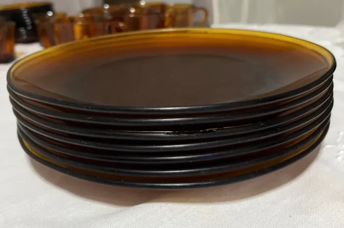 Pratos Duralex Rasos - 7 Peças - Usados (Sem Quebras)