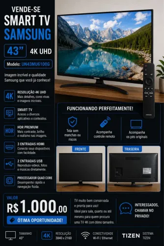 Smart TV Samsung 43? 4K UHD