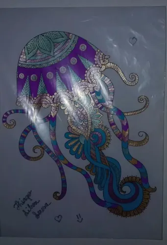 Desenho Água Viva Colorida