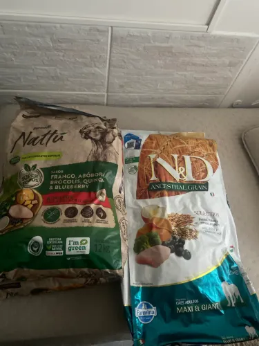 Rações premium para cachorro marca N&D e Nattu abaixo do preço de mercado